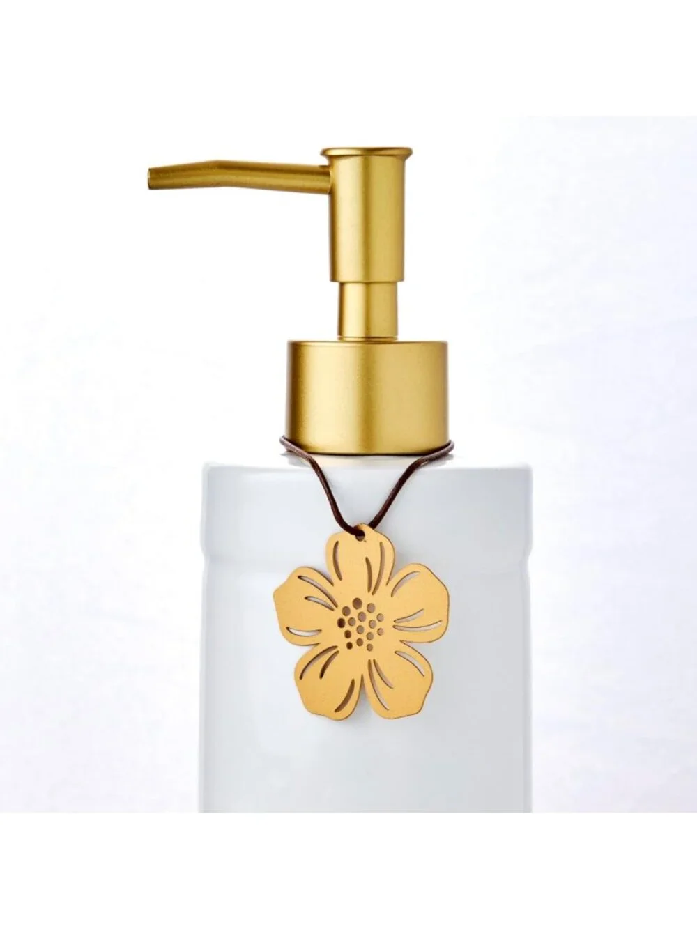 Chic Soap & Lotion Dispenser Set with 4 Stainless Steel Charms - Refillable for